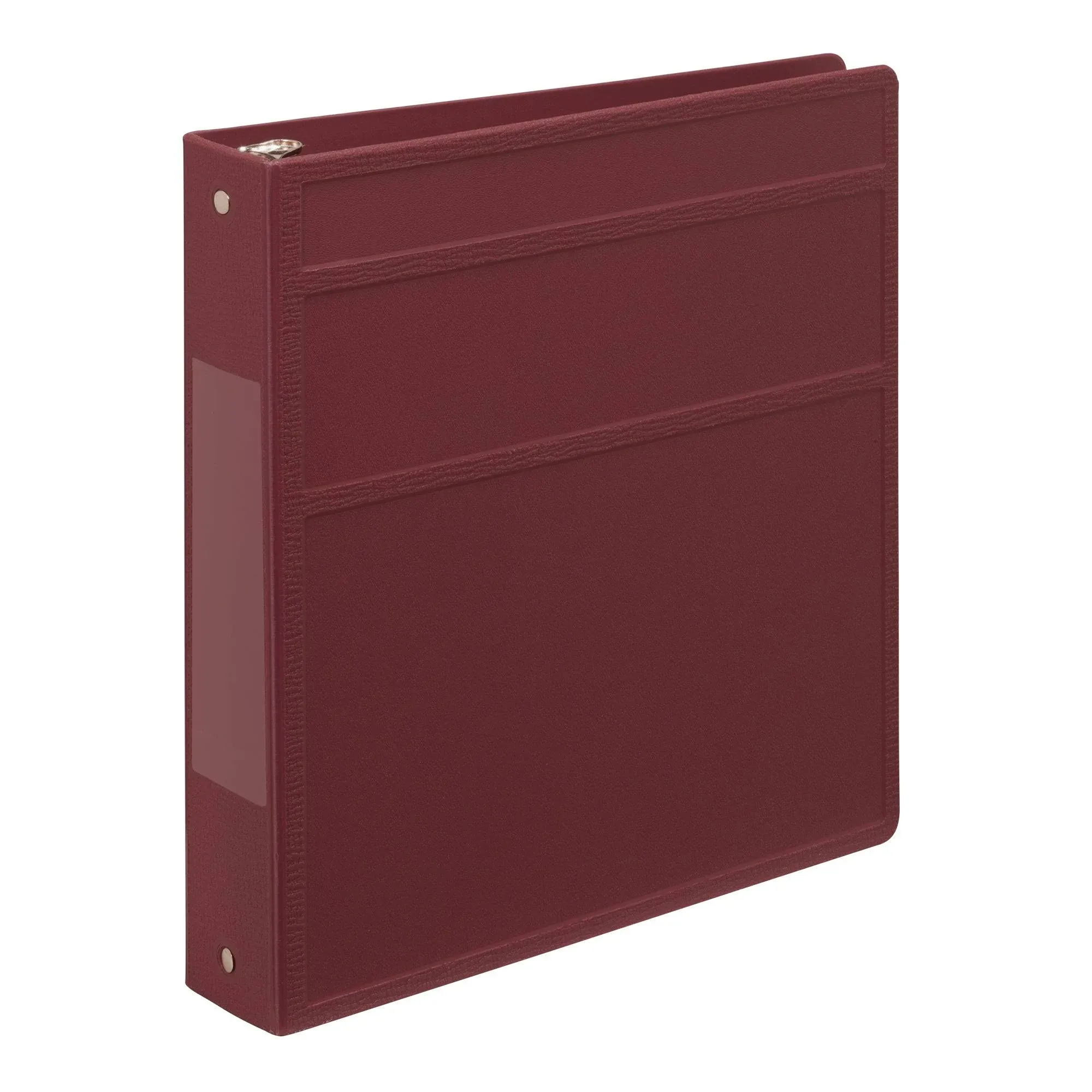 Carstens 1.5-Inch Heavy Duty 3-Ring Binder - Side Opening, Wine, Durable Plastic, Precision No-Gap Rings, Waterproof Cover, No Pockets, Holds 250 US Letter Sheets, BPA-Free, Made in USA (2021-3R)