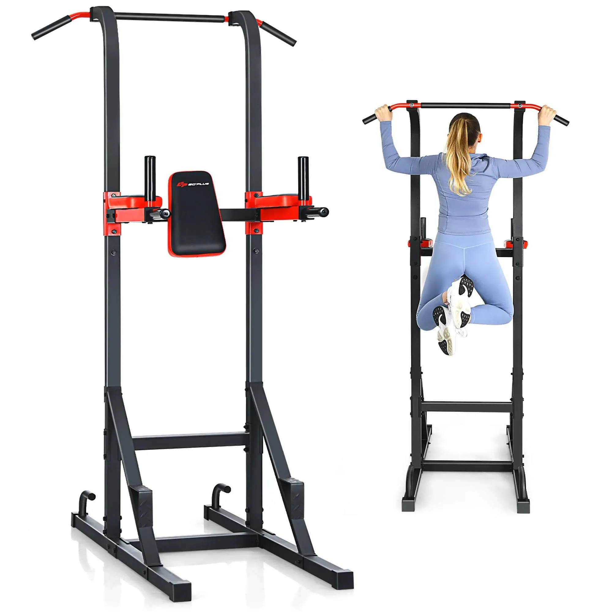 Costway Goplus Multi-function Power Tower Pull Up Bar Dip Stand Home Gym Full ...