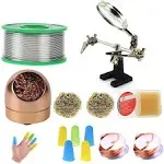 Makeronics Soldering Starter Kit for Electrical Soldering |0.14 lb/62g 0.8mm Solder Wire Rosin Core Sn99 Ag0.3 Cu0.7