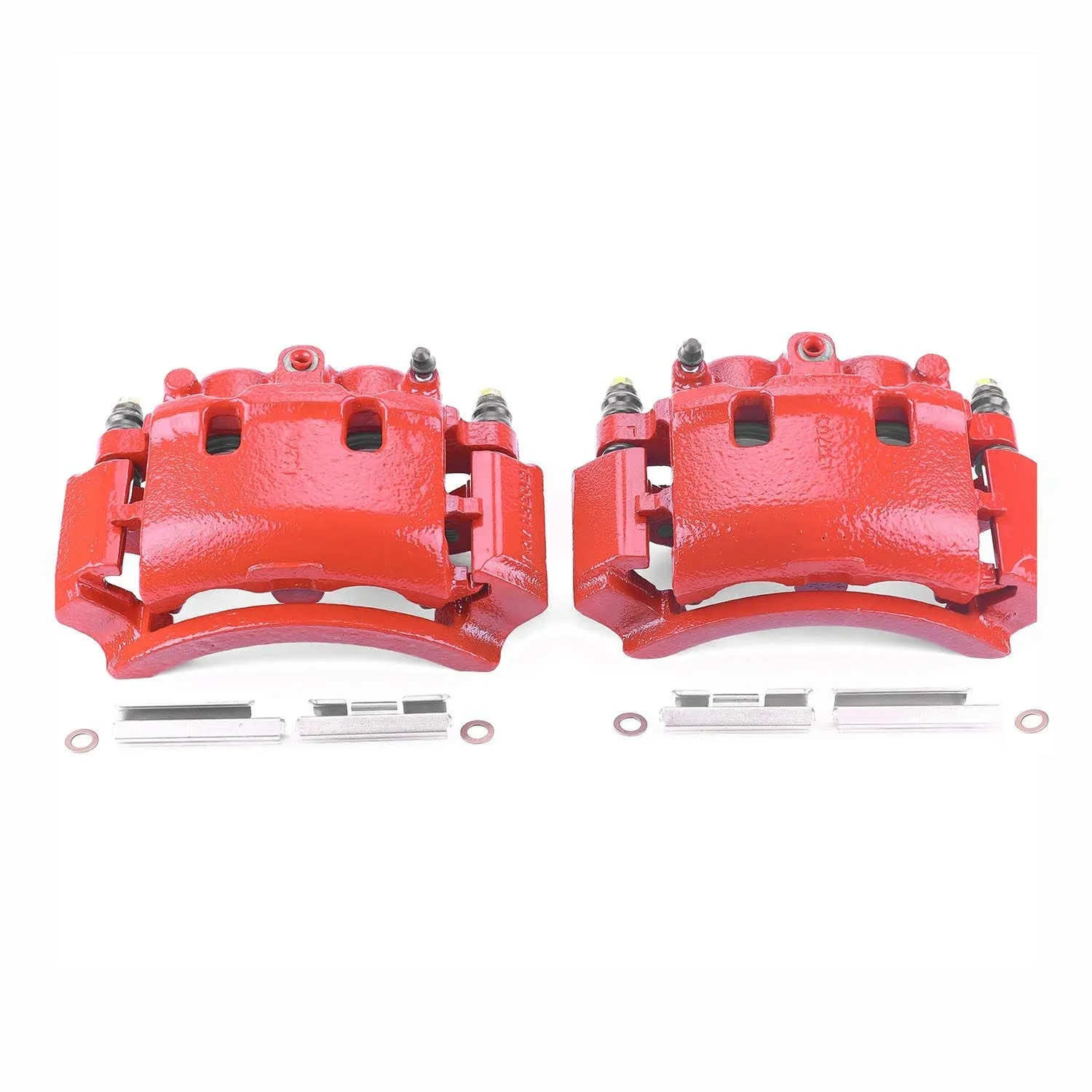 PowerStop S4748 - Disc Brake Caliper Set, Red, Powdercoated with Bracket