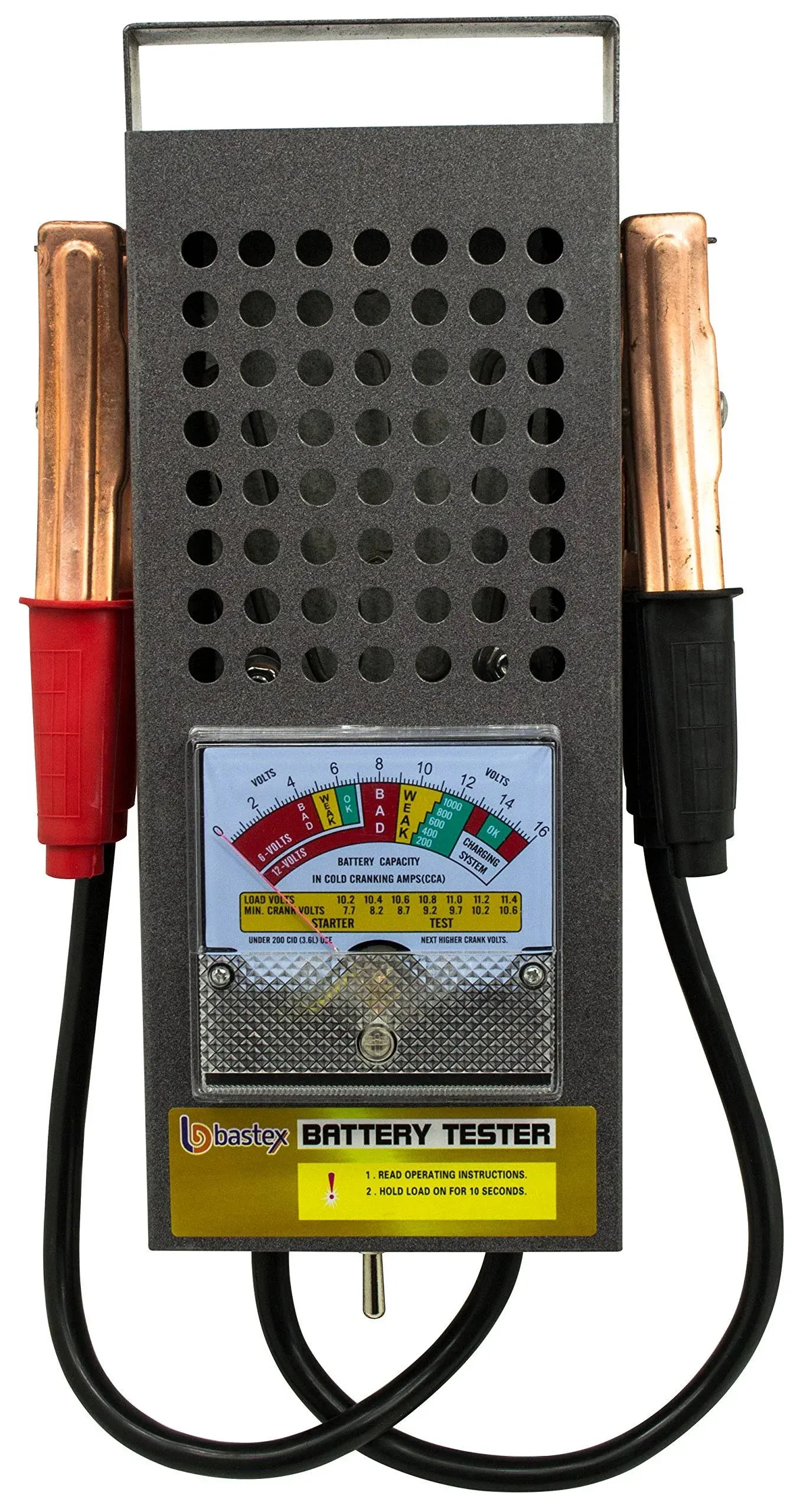 BT-100 6v/12 100 Amp Battery Load Tester with Heavy Duty Insulated Copper Clips