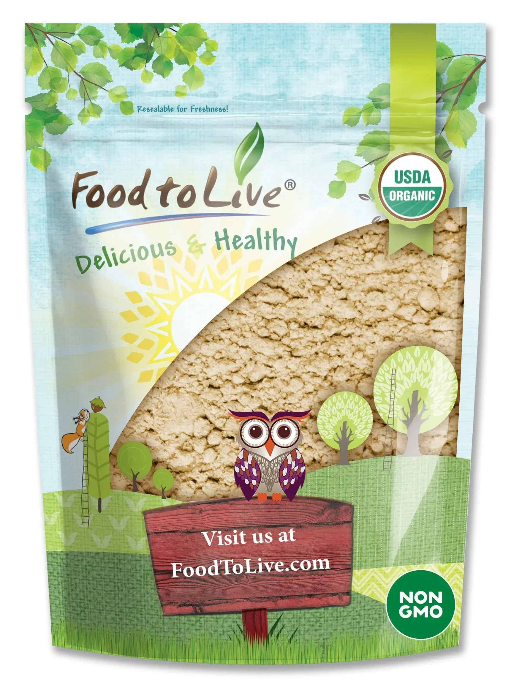 Food to Live Organic Sacha Inchi Powder, 8 Ounces - Non-GMO, Kosher Inca Nut Powder, Raw Vegan Protein Powder, Rich in Omega-3, Bulk