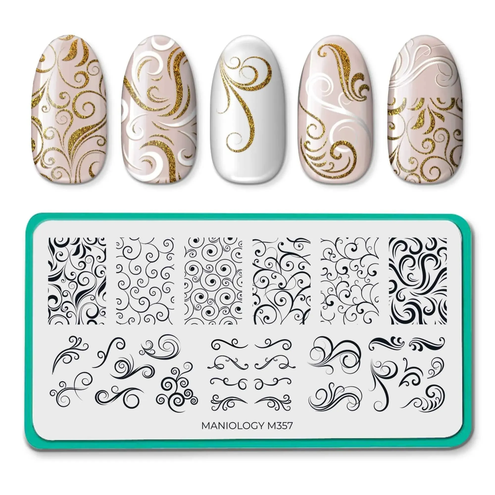 Maniology Stamping Plate | Swirls  - M357