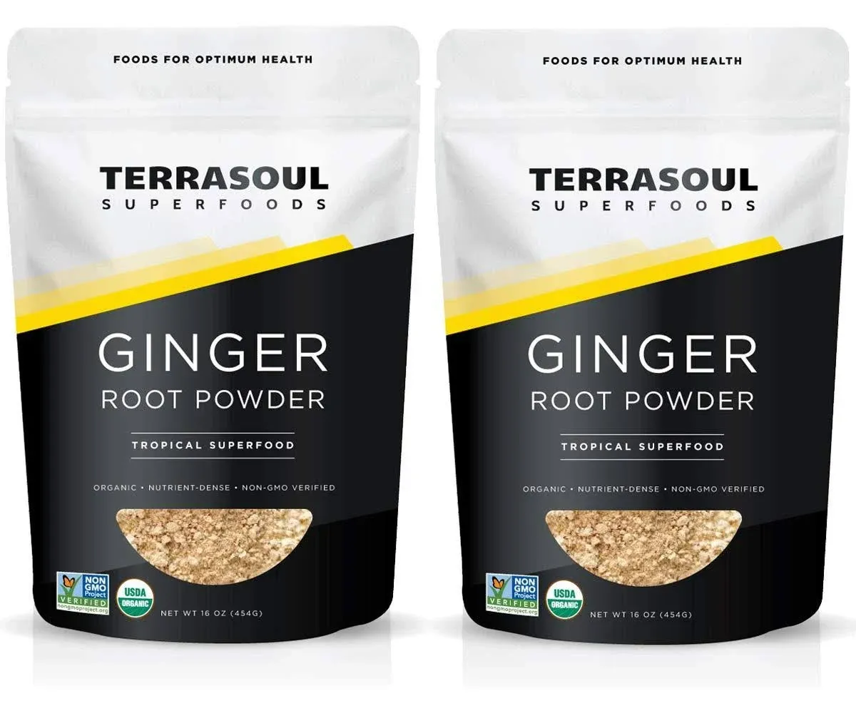 Terrasoul Superfoods Organic Ginger Powder, 2 Lbs (2 Pack) - Lab-Tested | Raw | Potent Spicy Flavor