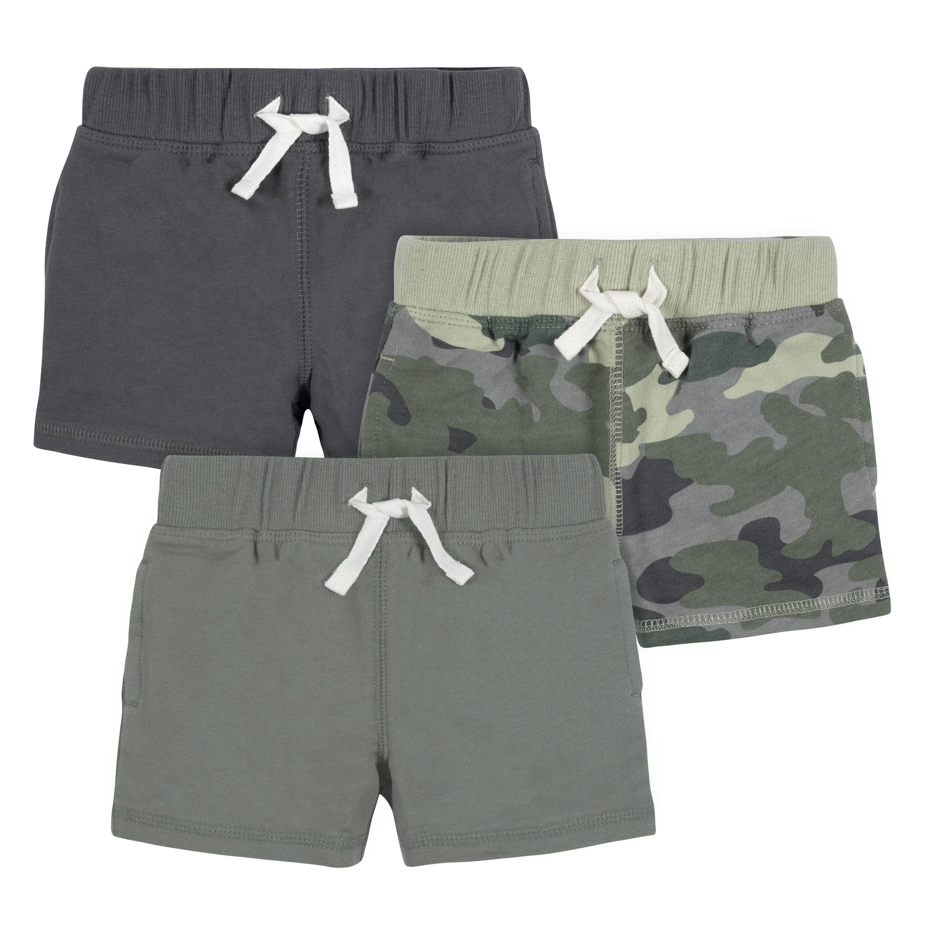 Gerber 3-Pack Baby & Toddler Boys Color Me Camo Pull-On Knit Shorts - 5T