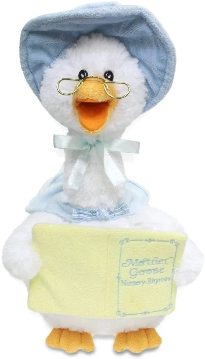 Cuddle Barn Mother Goose Blue 15&#034; Animated Plush Nursery Rhymes Story Teller New