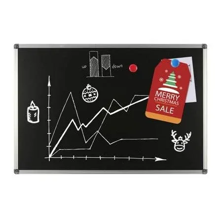 4 THOUGHT Chalkboard Calendar Corkboard Combo 18" x 24" Bulletin Board Magnetic Calendar Chalkboard for Wall Combination Board Monthly Planner