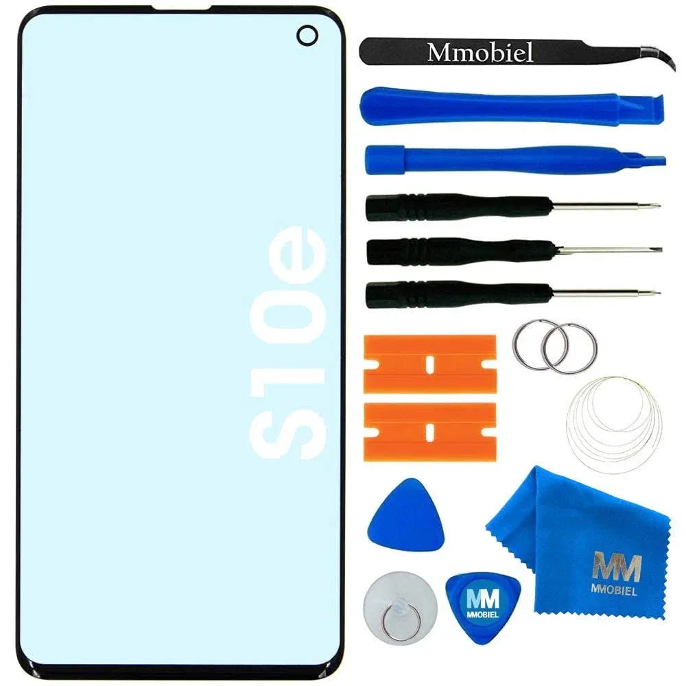 MMOBIEL Front Glass Repair Kit Compatible with Samsung Galaxy S10e - 5.8 inch 2019 - Lens Screen Replacement Repair Kit - Incl. Toolkit - Black