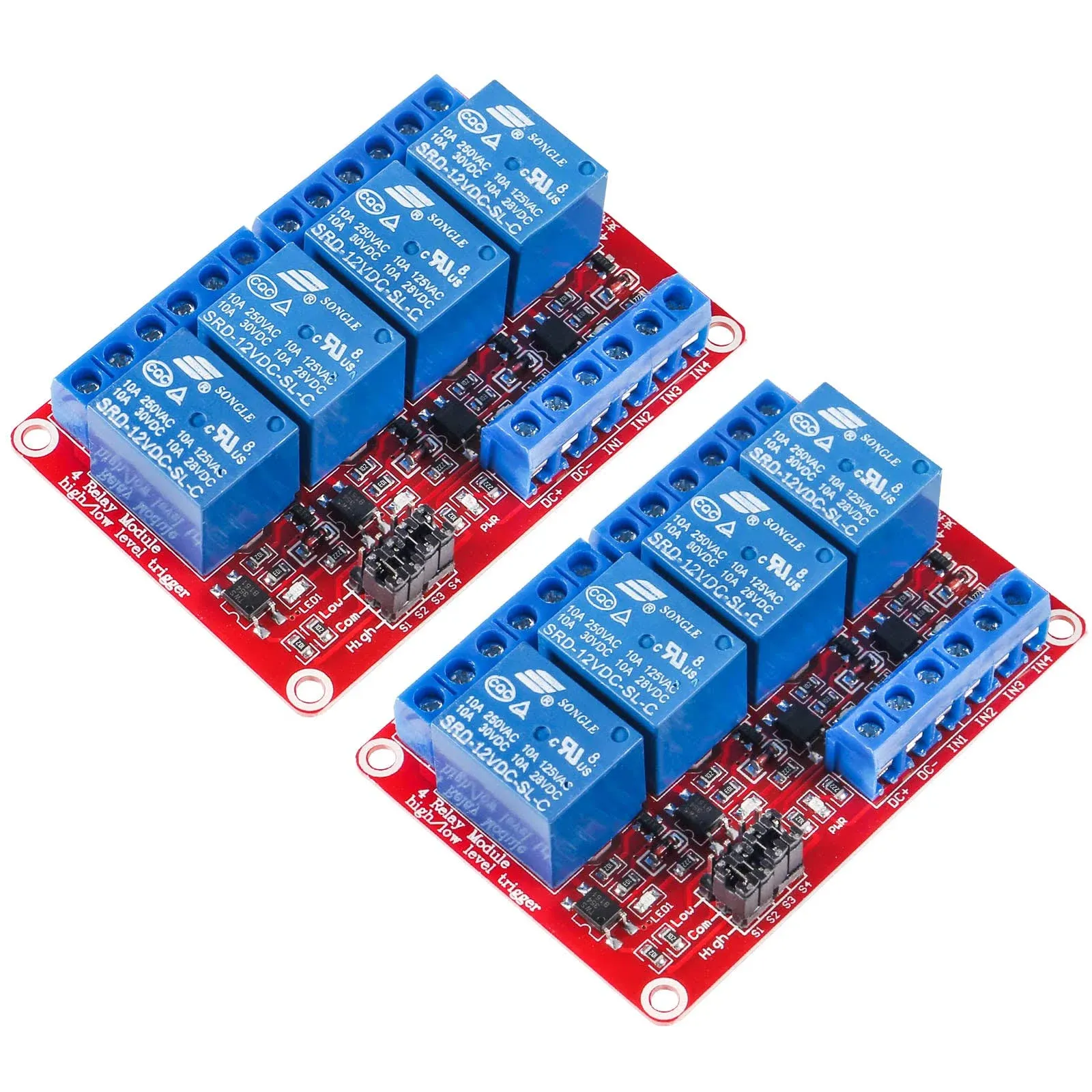 2PCS 12V Relay Module with Optocoupler High or Low Level Trigger Expansion Bo...