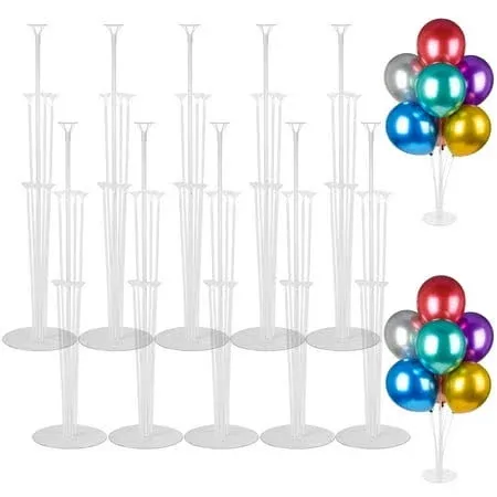 10 Sets Balloon Stand Kits, Balloon Sticks Holders with Base for Table Graduation Birthday Baby Shower Gender Reveal Party Decorations