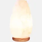 Himalayan Glow Large Natural White Salt Lamp with Dimmer &amp; Neem Wooden Base | 5-