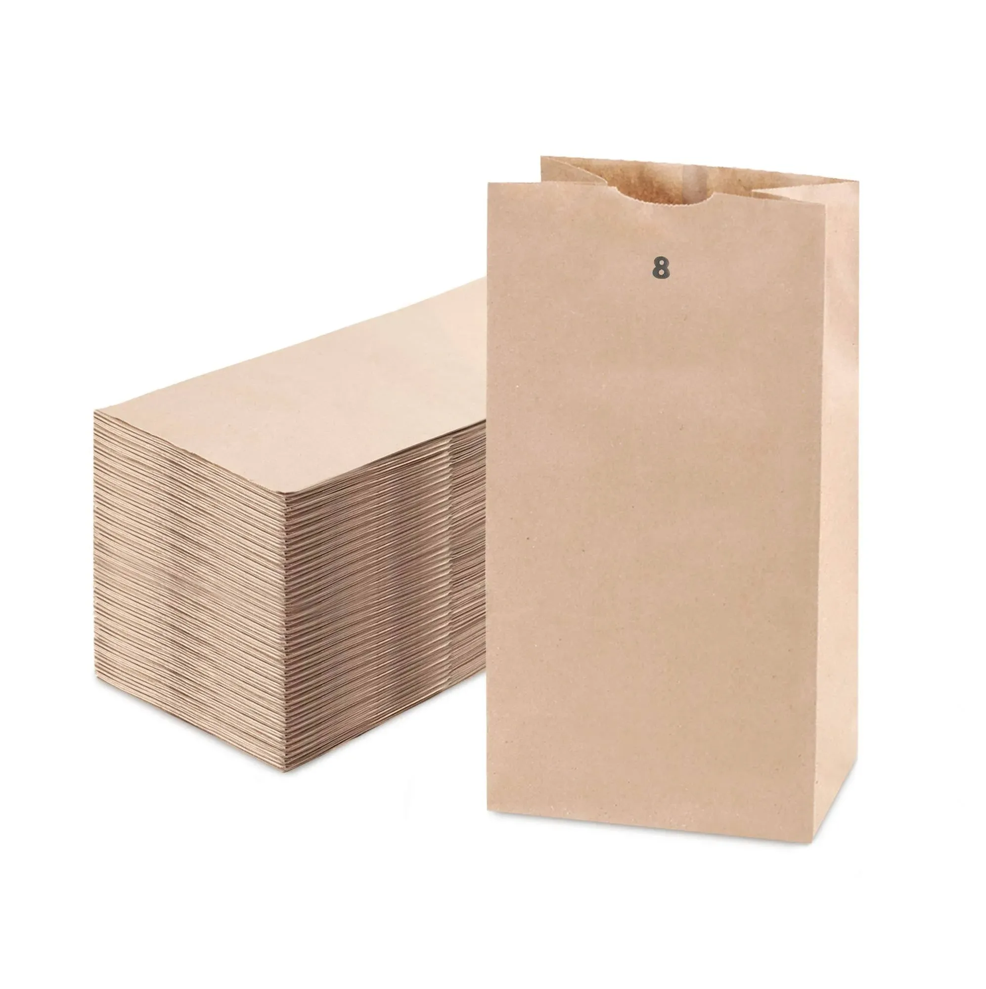 FMP Brands 200 Pack 8 lb Brown Paper Lunch Bags