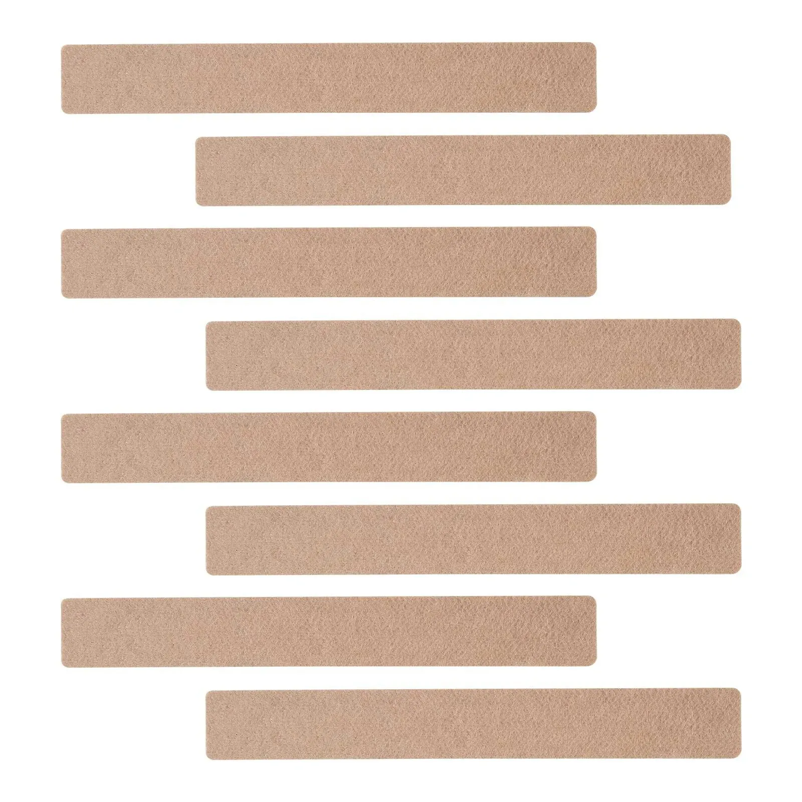 8Pcs Felt Board Tile Bulletin Board Bar Strip for Wall, Self-Adhesive Memo Pin Board with 24Pushpins, Corkboard Strip for Office Home Classroom(Camel)