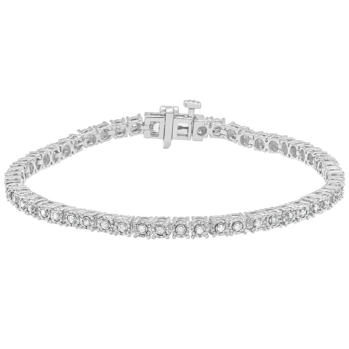 Diamond Muse 1/2 Carat Real Diamond Fashion Tennis Bracelet for Women in Sterling Silver