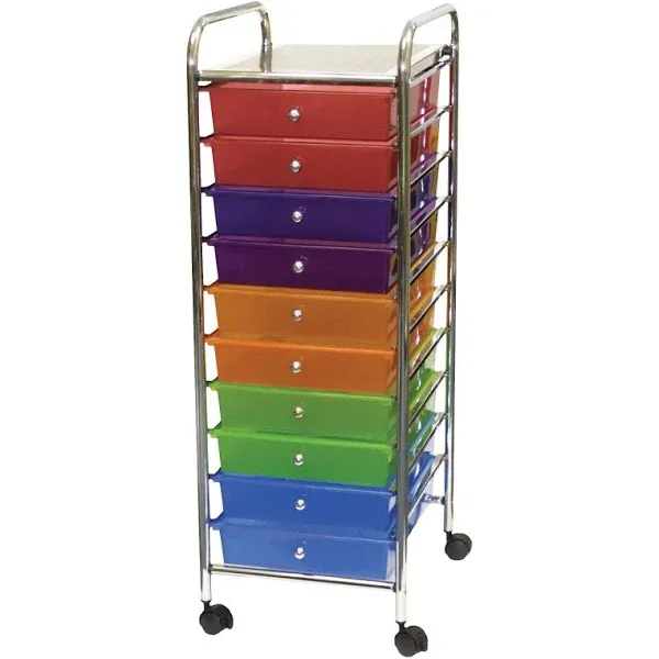 Storage Studios Home Center Rolling Cart W/10 Drawers - 15.25X37.5X13 Multicolo - 2298088 | HSN