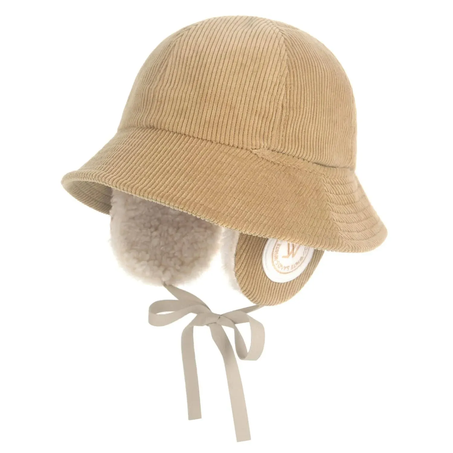 Corduroy Earmuff Bucket Hat Sunny Ear Flaps Chin Strap Trapper Trooper Hat 