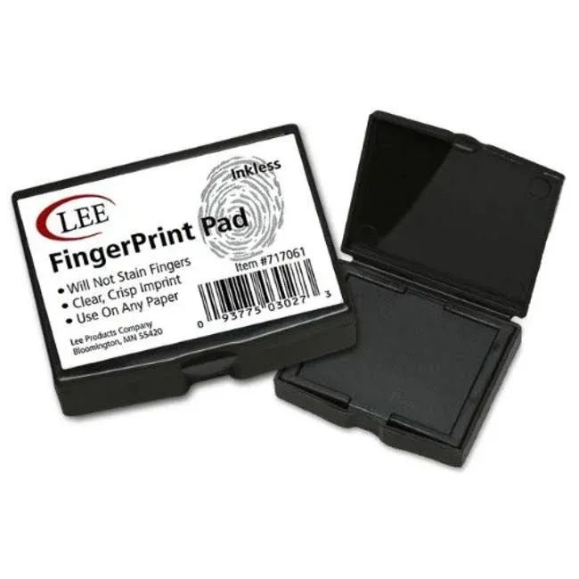 Lee Inkless FingerPrint Pad (S03027),Black<wbr/>,0.5&#034; x 2.3&#034; x 1.8&#034;