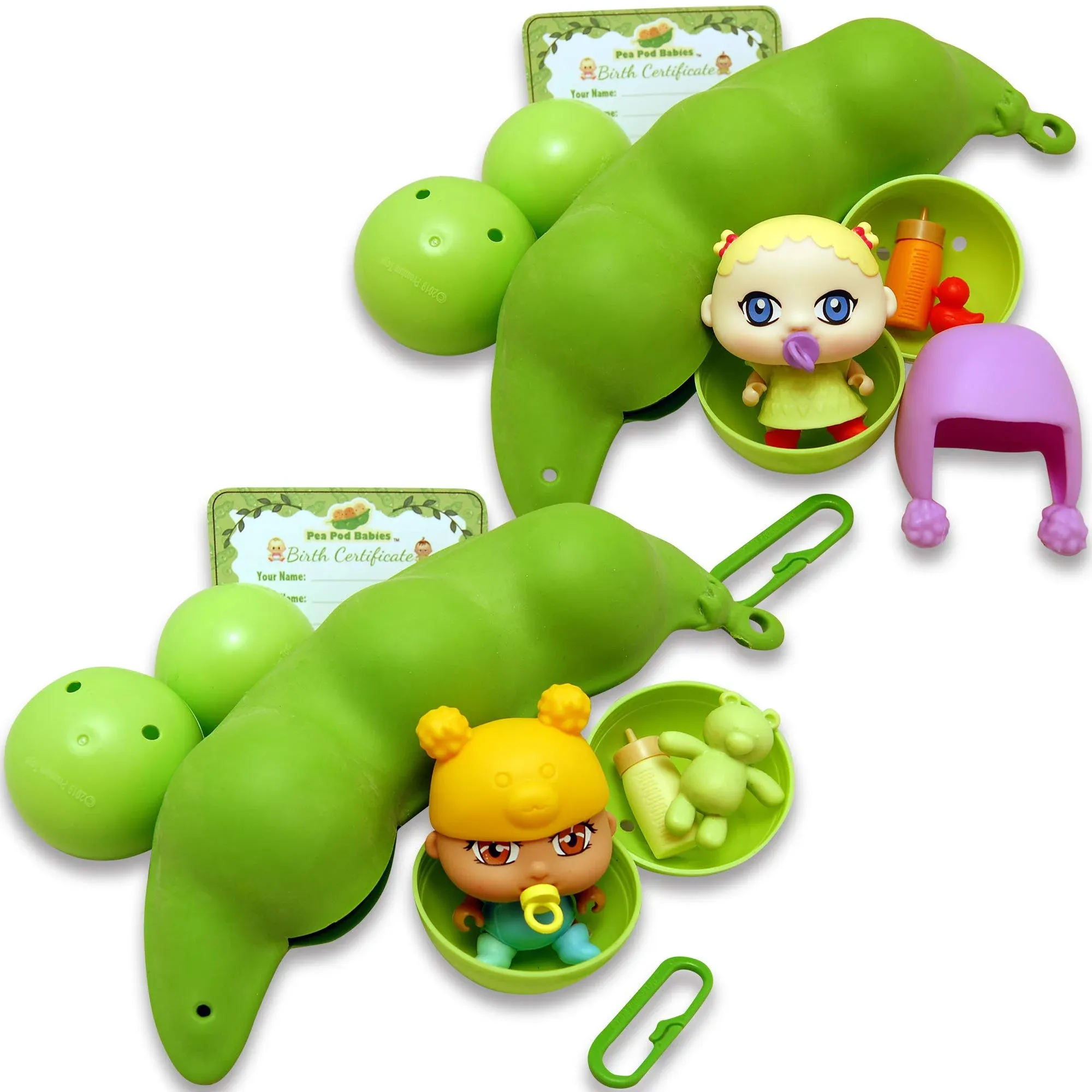 Pea Pod Babies Bundle (Set of 4) - Collectible Mystery Surprise Toys with Mini B