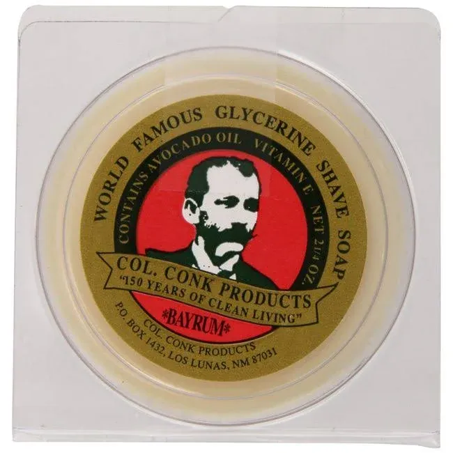 Col. Conk Worlds Famous Shaving Soap Bay Rum Net Weight 2.25 Oz