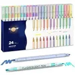 EooUooIP Pastel Highlighters, 24Pack Highlighters Assorted Colors No Bleed Pens ...