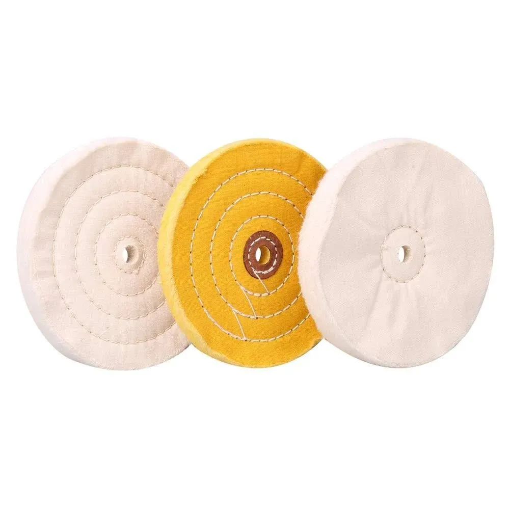 6 inch Buffing Polishing Wheel for Bench Grinder with 1/2" Arbor Hole White (40 ...