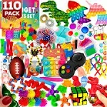 TwCare 110 Pack Fidget Toys Set,pop Sensory Party Favors Gifts for Kids Adults Boy Girl Adhd Autism Stress Relief Stocking Stuffers Autistic Bulk Goo