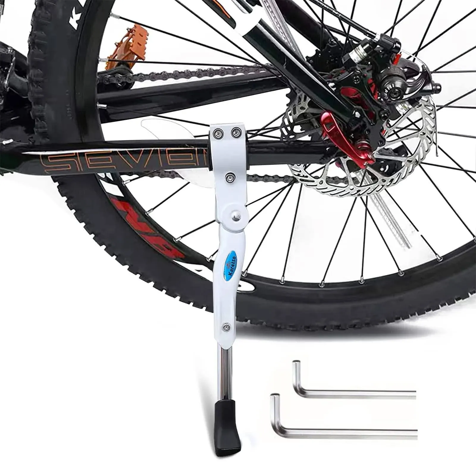 Bike Kickstand Kids- Adjustable Rear Side Bicycle Aluminum Alloy Stand Kickstand Fit for 18" 20" Bike Kick Stand for Mountain Bike Road Bicycles Kickstand