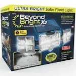 Beyond Bright Floodlight X3 Motion-Sensing Solar Powered LED Black