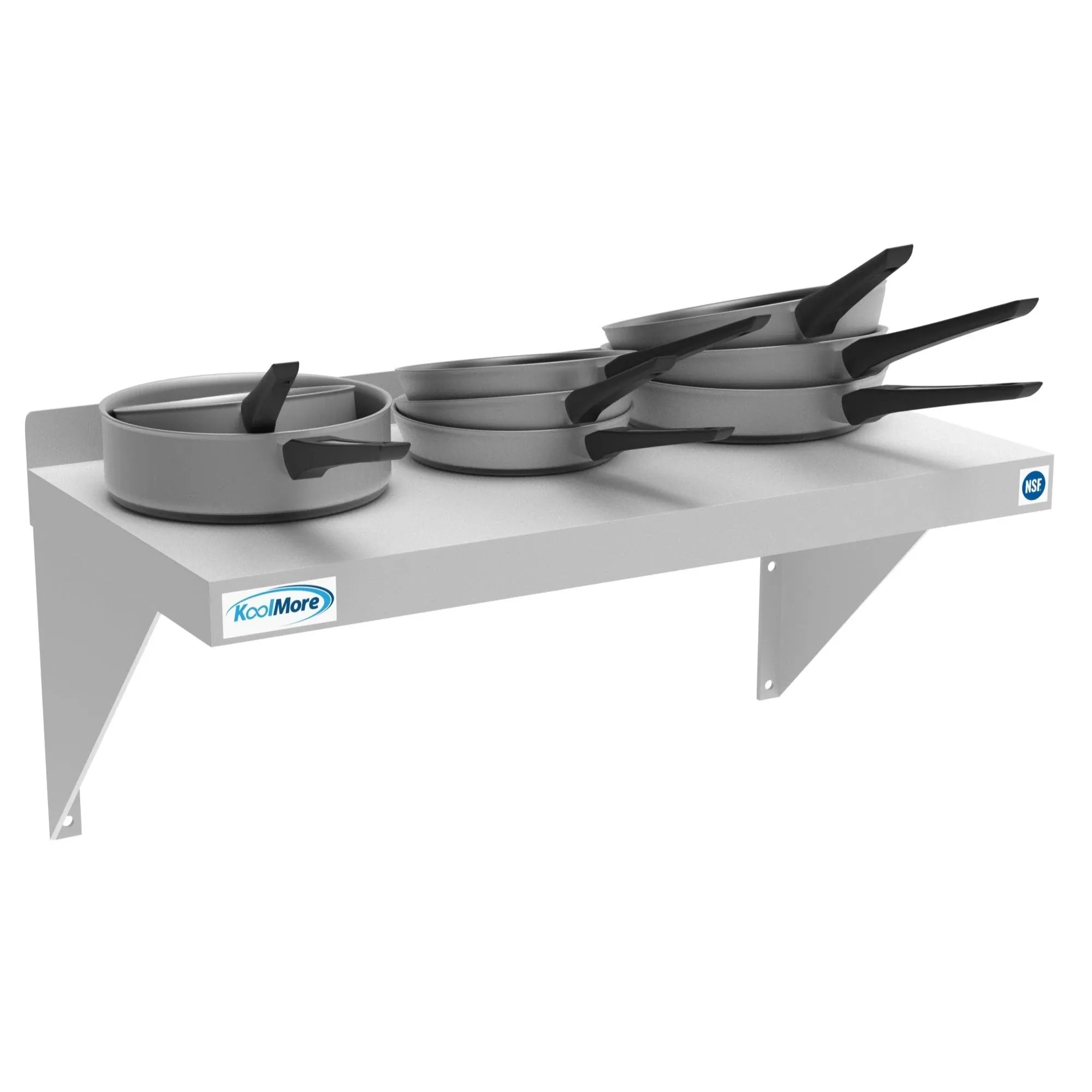 KoolMore NSF Stainless Steel Wall Mount Shelf - Industrial Grade Metal Shelf for Commercial Restaurant Kitchens 12 x 36