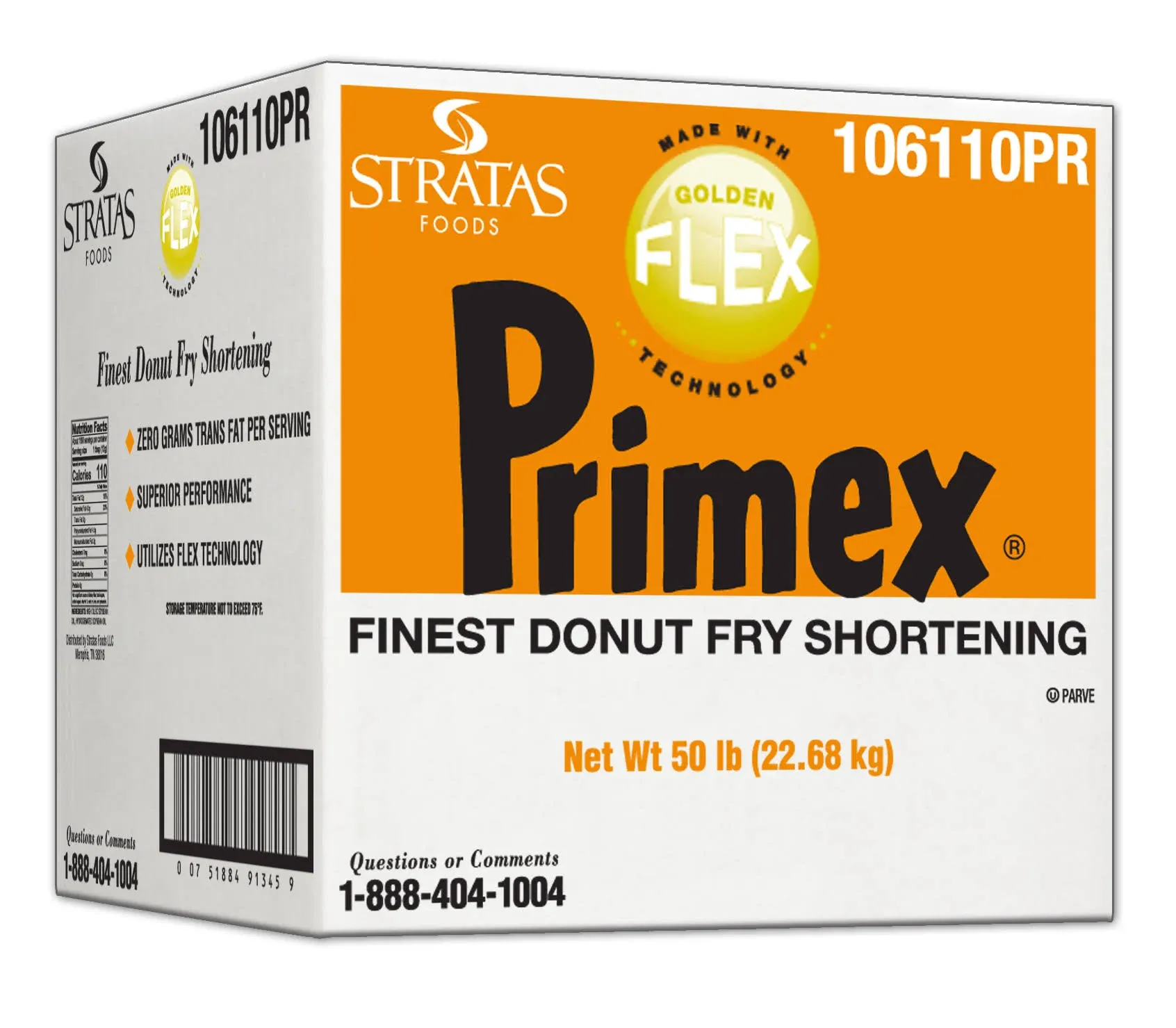 Primex Golden Flex Donut Fry Shortening, 50 Pound -- 1 each.