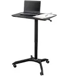 Pneumatic Adjustable Height Laptop Desk Cart (28", Charcoal/White Oak)