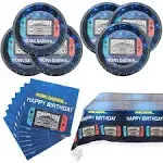 Video Game Party Supplies Set, 20 plates + 20 paper towels + tablecloth, Switch Theme Party Supplies