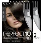 Clairol Nice&#039;N Easy Perfect 10 Permanent Hair Color 4 Stunning Dark Brown 2 Pck