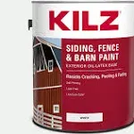 Kilz Exterior Siding Fence and Barn Paint White 1-Gallon