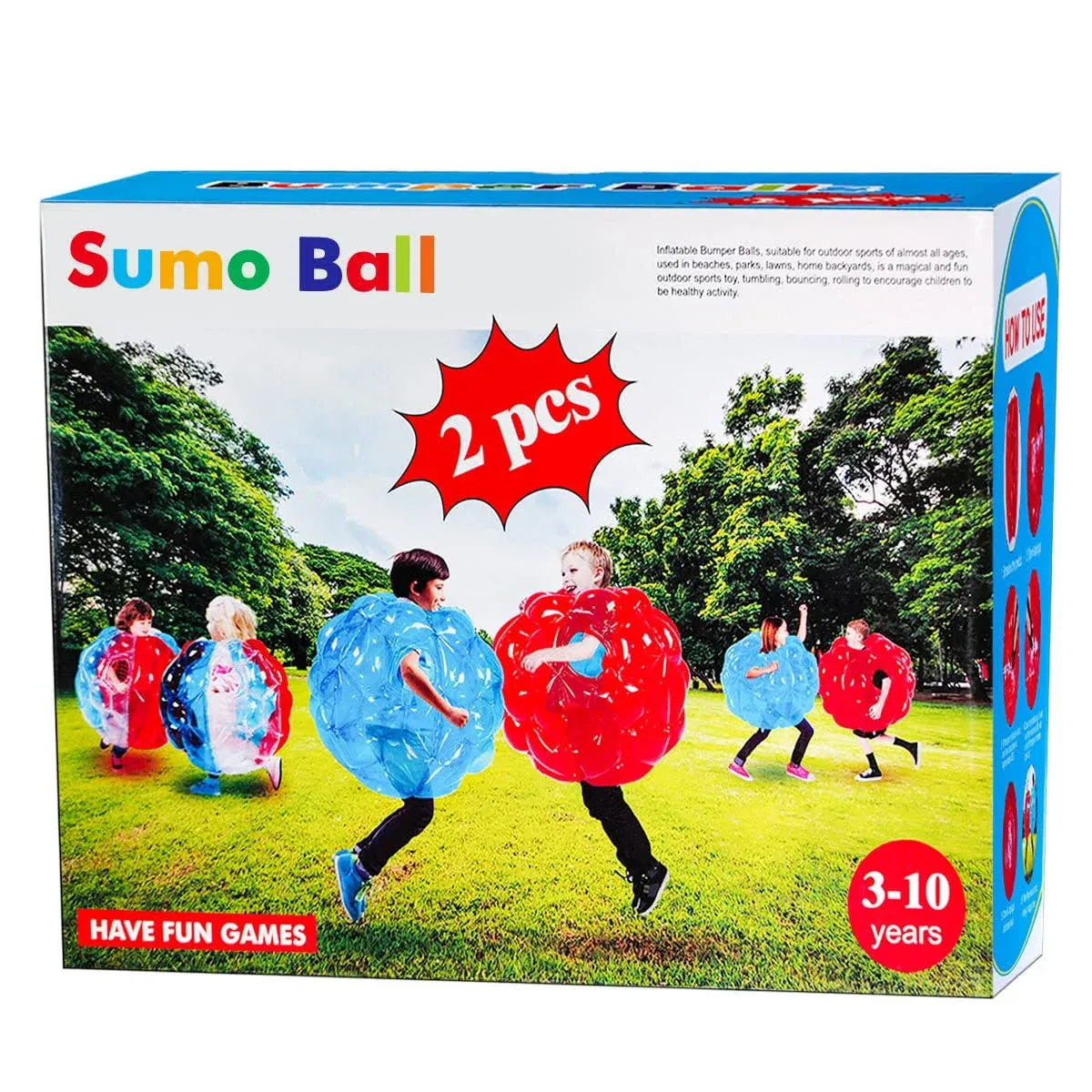 2 Pack bumpers, bounce ball for Kids, sumo grass ball for child outdoor team