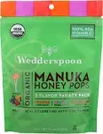 Wedderspoon Organic Manuka Honey Pops with 3 Flavors, 4.15 Oz