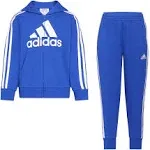 adidas Boys Zip Front French Terry Hooded Jacket and Joggers Set