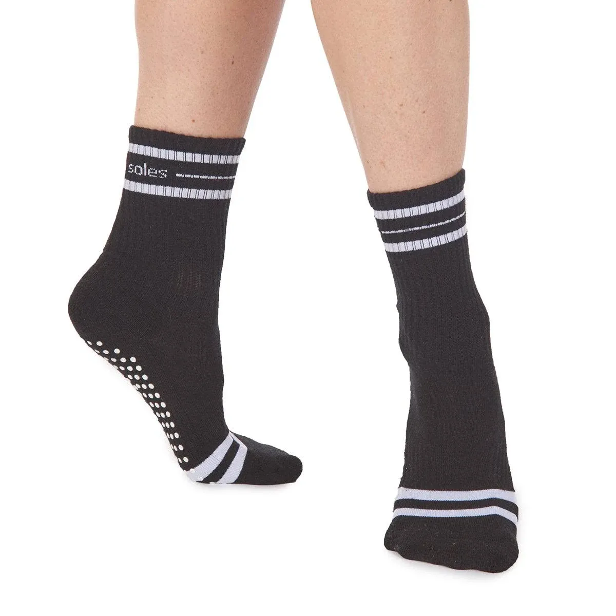 Great Soles Grippy Crew Sock - Non Skid Sticky Grip Socks for Yoga, Pilates, Barre, Working Out, and Everyday