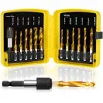 THINKWORK Combination Drill Tap & Tap Bit Set, 3-in-1, 13 PCS SAE/Metric