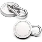 Ant Mag Magnetic Hooks 140LBS Heavy Duty Neodymium Magnet with Swiveling Carabiner Magnet Snap Hook for Indoor/Outdoor Hanging Bag Kitchen Garage Magnet Type Cruise Ship Magnetic Hook (2 Pack)