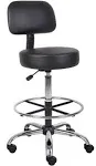 Boss Office Products B16245-BK Be Well Medical Spa Drafting Stool with Back