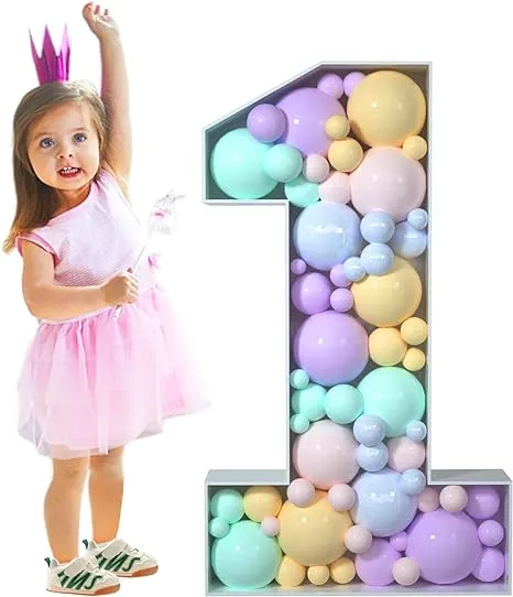 imprsv 3FT Marquee Numbers, Light Up Numbers, Mosaic Numbers for Balloons, Number 1 Balloon Frame, Marquee Light Up Letters,1st Birthday Decorations, First Party Anniversary Decorations