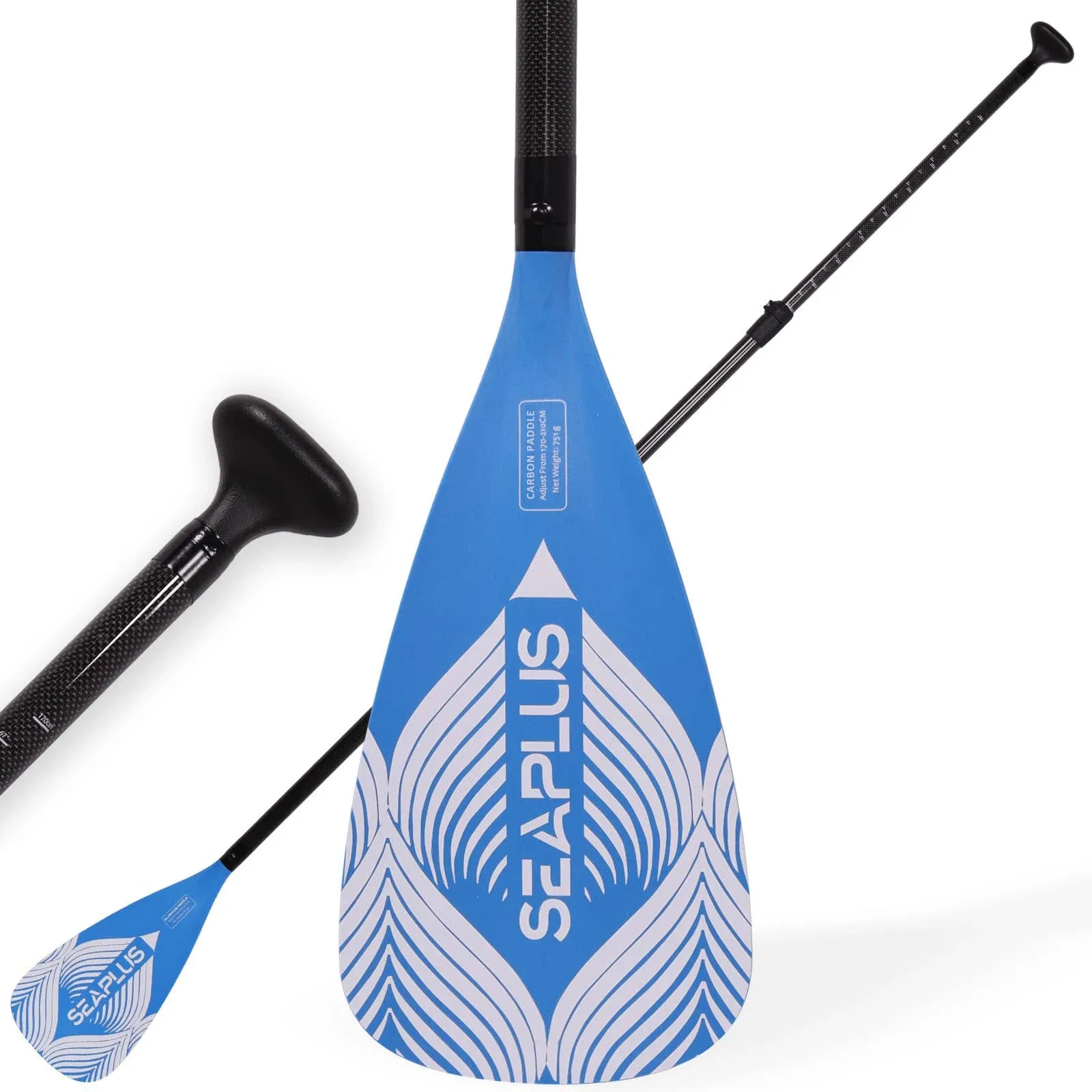 Carbon Fiber Paddle, 3-PCS Adjustable Paddle for Stand up Paddle Board, SUP Paddle, Adjusted from 67" to 82.6"(1.7-2.1m) 1.65Lb(751g)