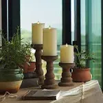 Set of 3 Ivory Flameless Candle Pillars with Flame-Effect | Luminara