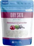 Better Bath Better Body Dry Skin Bath Salt 32 Ounces Epsom Salt with Natural Geranium, Lavender, Ylang Ylang, and Lemon Essential Oils Plus Vitamin C