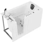 Anzzi 30 in. x 60 in. Left Drain Quick Fill Walk-In Whirlpool and Air Tub with Powered Fast Drain in White AMZ3060WILWD