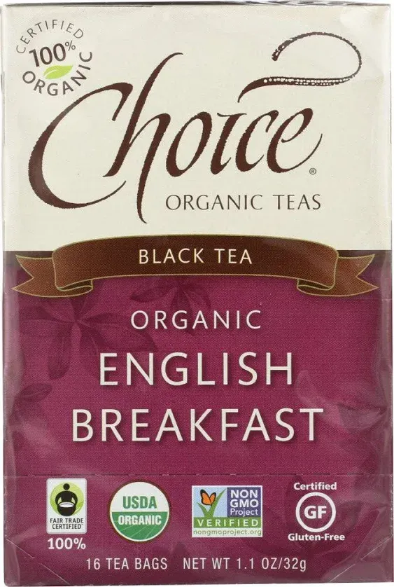 Choice Organics Black Tea, English Breakfast, Bags - 16 tea bags, 1.12 oz