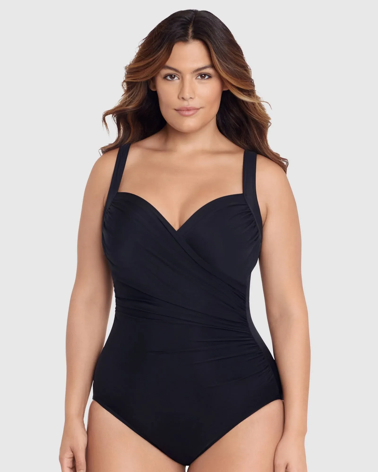 Miraclesuit SwimSanibel Underwired Shaping Swimsuit Plus in Black