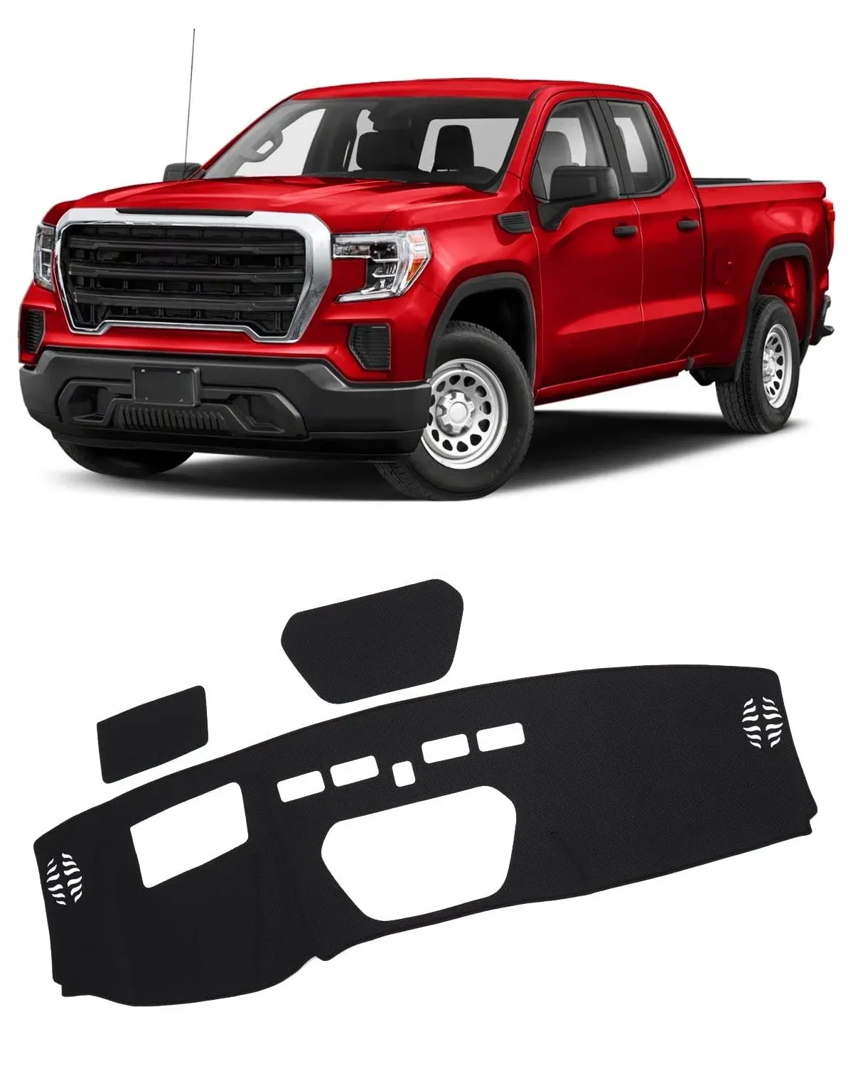 FIILINES Dash Cover Compatible with Chevy Silverado/GMC Sierra 1500 2019-2023 and Silverado/Sierra 2500 3500 2020-2023 (NOT Fit with Forward Collision Alert) Dashboard Cover Mesh Protector No Glare