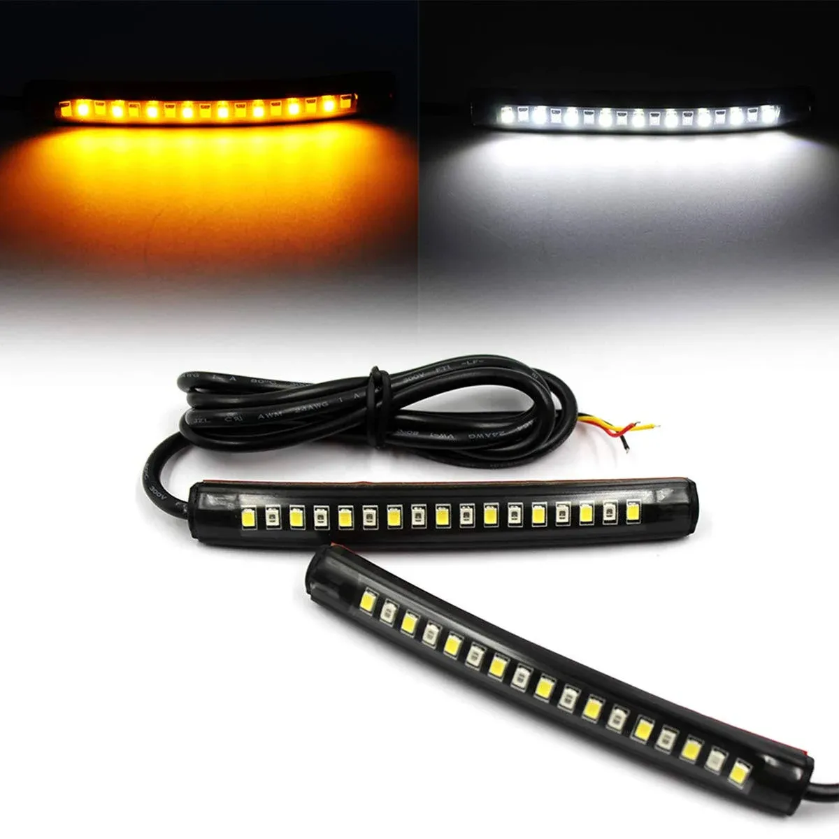 FXC 2x Universal Flexible LED Turn Signal Tail Brake License Plate Light Inte...